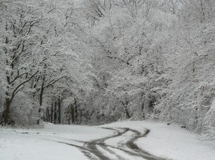 Snowy road in LaCrosse WI